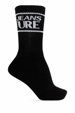 Versace Jeans Couture BLACK Cotton socks with logo