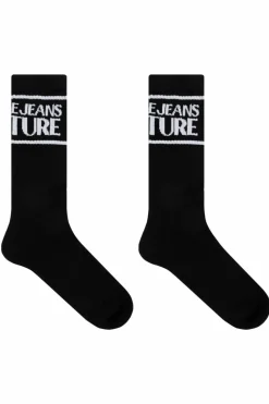 Versace Jeans Couture BLACK Cotton socks with logo