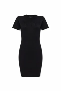 Versace Jeans Couture BLACK Dress with shimmering appliqués