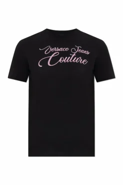 Versace Jeans Couture BLACK T-shirt with shimmering sequins