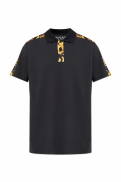 Versace Jeans Couture BLACK Polo shirt with 'Barocco' print