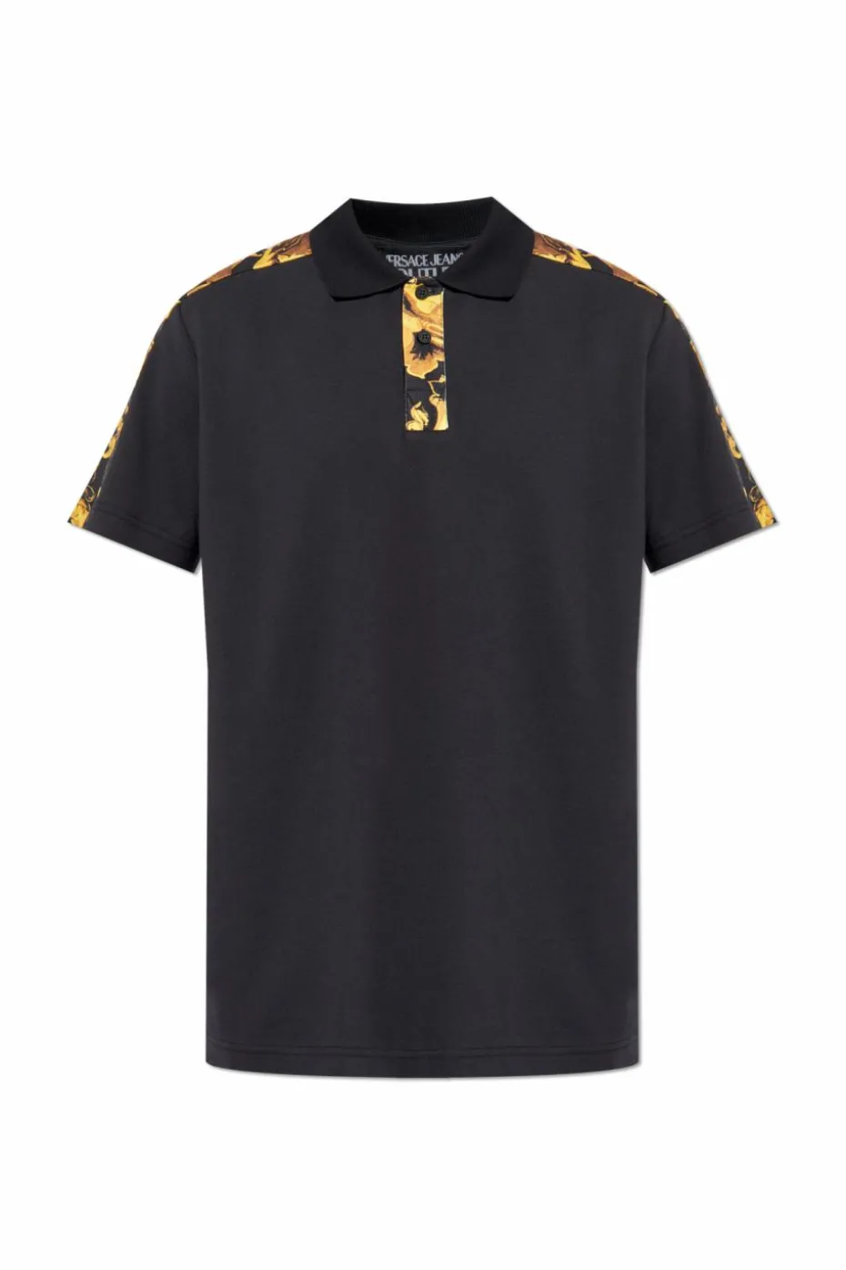 Versace Jeans Couture BLACK Polo shirt with 'Barocco' print