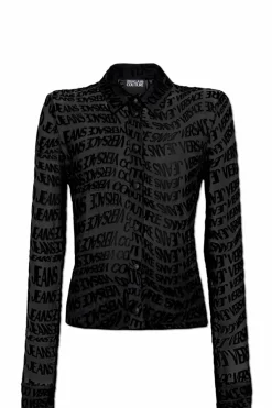 Versace Jeans Couture BLACK Monogram shirt with velvet finish