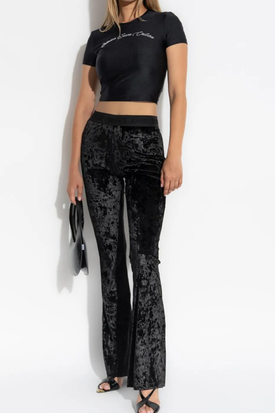 Versace Jeans Couture BLACK Velour pants