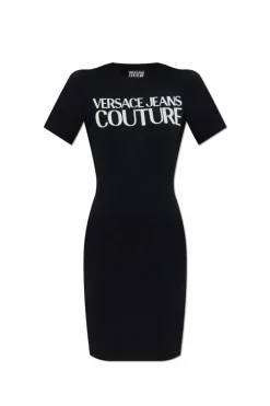 Versace Jeans Couture BLACK Dress with printed logo