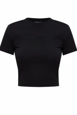 Versace Jeans Couture BLACK T-shirt with embroidered logo