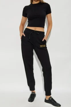 Versace Jeans Couture BLACK T-shirt with embroidered logo