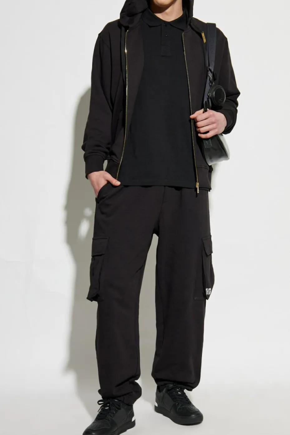 Versace Jeans Couture BLACK Polo with printed logo