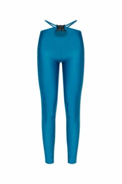 Versace Jeans Couture BLUE Leggings with logo appliqué