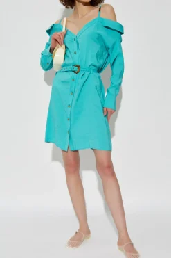 Versace Jeans Couture BLUE Off-shoulder dress
