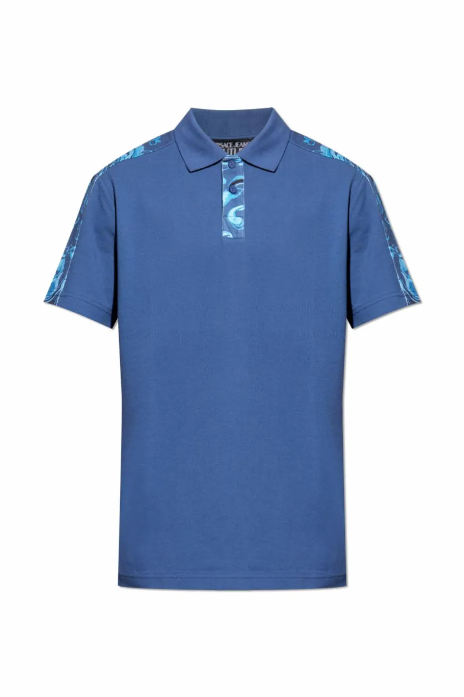 Versace Jeans Couture BLUE Polo shirt with "Barocco" print