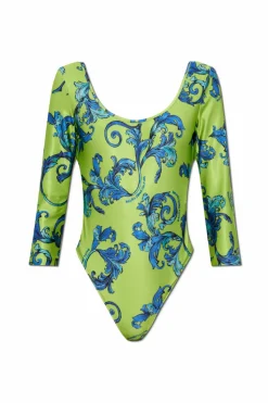 Versace Jeans Couture GREEN Bodysuit with Barocco print