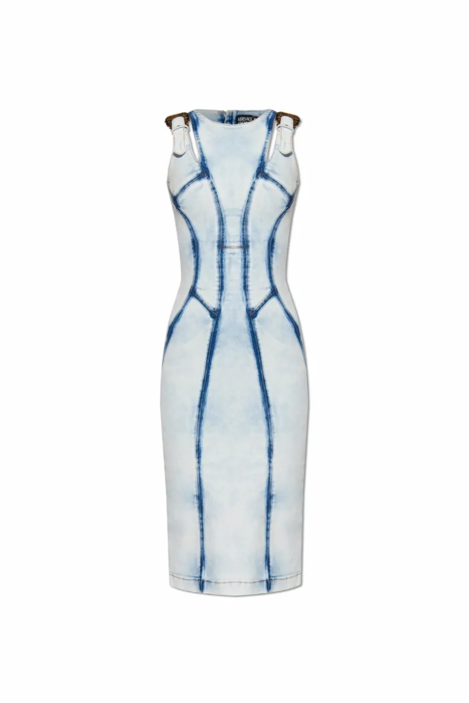 Versace Jeans Couture light blue Denim pencil dress