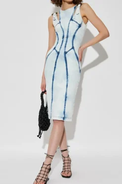 Versace Jeans Couture light blue Denim pencil dress