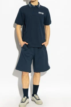 Versace Jeans Couture NAVY BLUE Shorts with embroidered logo