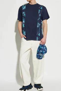 Versace Jeans Couture NAVY BLUE T-shirt with Barocco print
