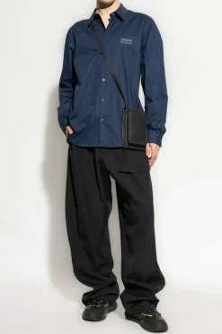 Versace Jeans Couture NAVY BLUE Shirt with logo appliqué