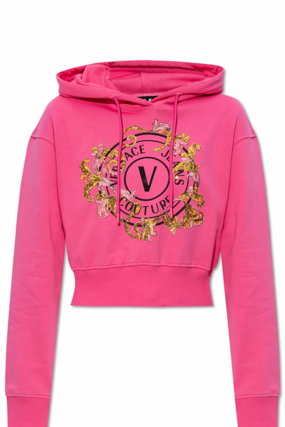 Versace Jeans Couture PINK Sweatshirt with print and shimmering sequins
