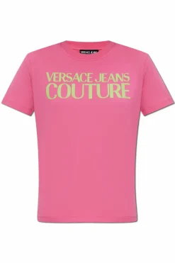 Versace Jeans Couture PINK T-shirt with printed logo