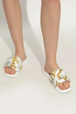 Versace Jeans Couture WHITE Rubber slides with print