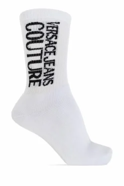 Versace Jeans Couture WHITE Cotton socks with logo