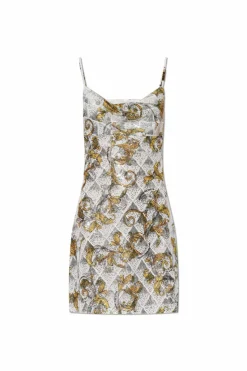 Versace Jeans Couture WHITE Sequin dress with barocco pattern