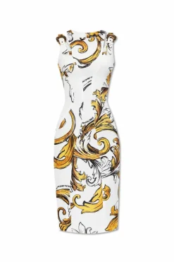 Versace Jeans Couture WHITE Dress with Outline Barocco print