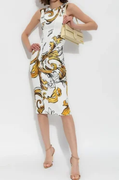 Versace Jeans Couture WHITE Dress with Outline Barocco print