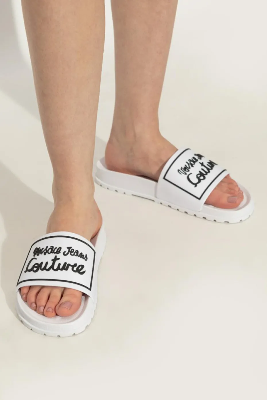 Versace Jeans Couture WHITE Rubber flip-flops with logo