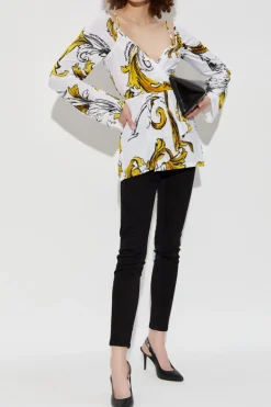Versace Jeans Couture WHITE Top with Outline Barocco print