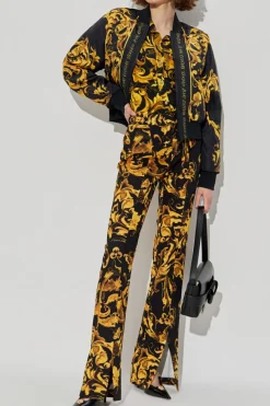 Versace Jeans Couture YELLOW Flared trousers with slit