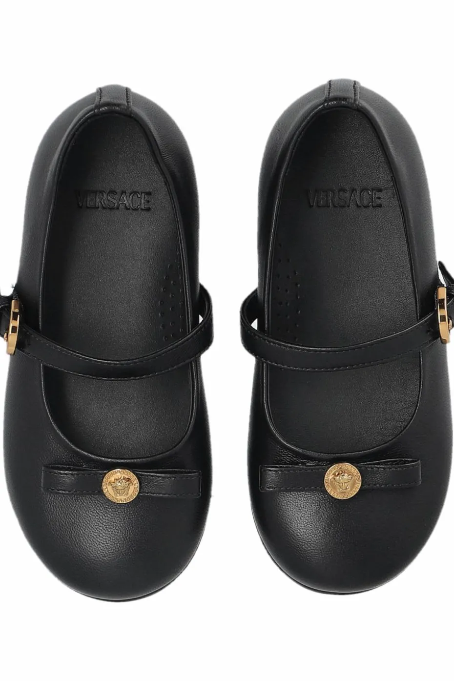 Versace Kids BLACK Leather flats