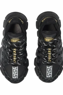 Versace Kids BLACK ‘Trigreca’ sneakers