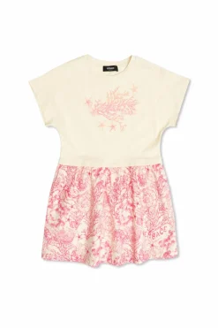 Versace Kids cream Dress with print