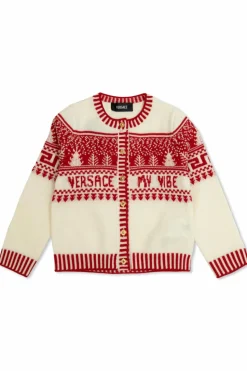 Versace Kids cream Patterned cardigan