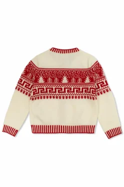 Versace Kids cream Patterned cardigan