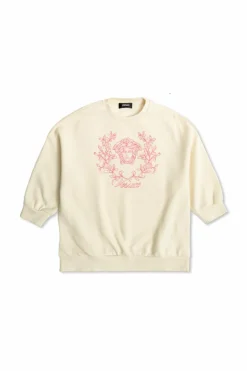 Versace Kids cream Sweatshirt with a print of the characteristic head of Medusa