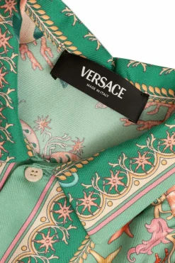 Versace Kids GREEN Silk shirt with print