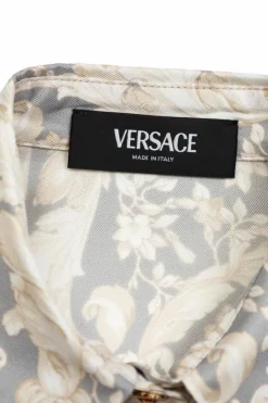 Versace Kids GREY Silk shirt with Barocco print