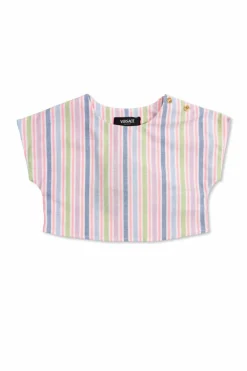 Versace Kids MULTICOLOUR Cropped top with striped pattern