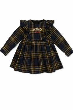 Versace Kids NAVY BLUE Dress with check pattern