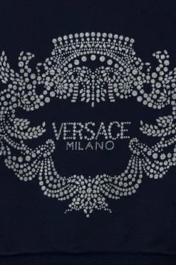 Versace Kids NAVY BLUE Sweatshirt with a shimmering print