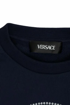 Versace Kids NAVY BLUE Sweatshirt with a shimmering print
