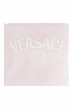 Versace Kids PINK Cotton baby blanket with logo