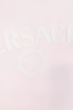 Versace Kids PINK Cotton baby blanket with logo