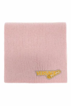 Versace Kids PINK Wool scarf with logo