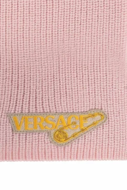 Versace Kids PINK Wool scarf with logo