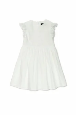 Versace Kids WHITE Cotton dress with openwork pattern