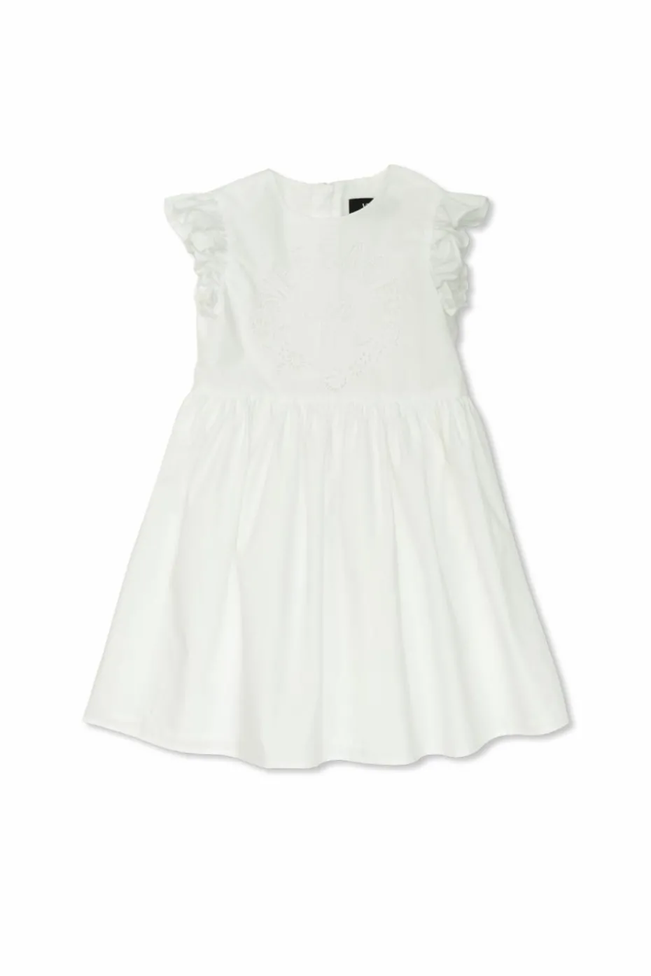 Versace Kids WHITE Cotton dress with openwork pattern