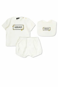 Versace Kids WHITE Set: shorts, top and bib